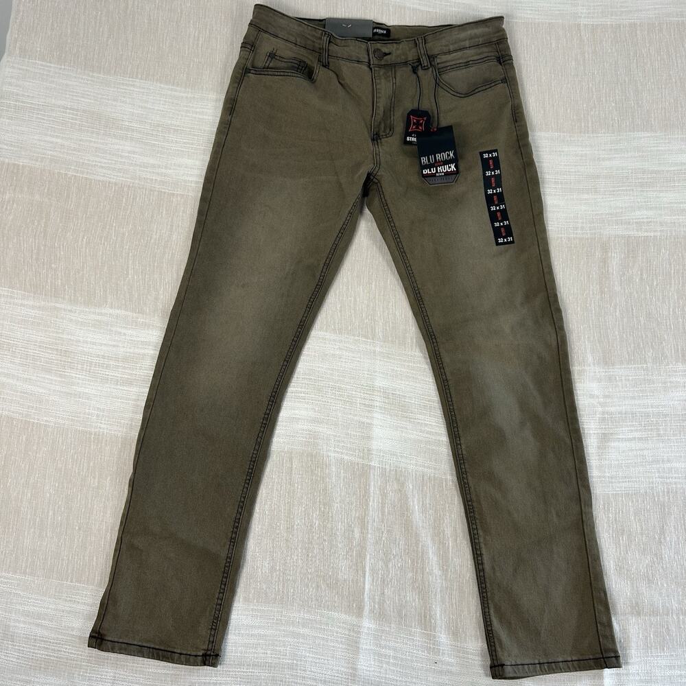Blu Rock Denim Men's Slim Fit 4-Way Flex Jeans 32X31 Grey Denim Stretch NEW!‎